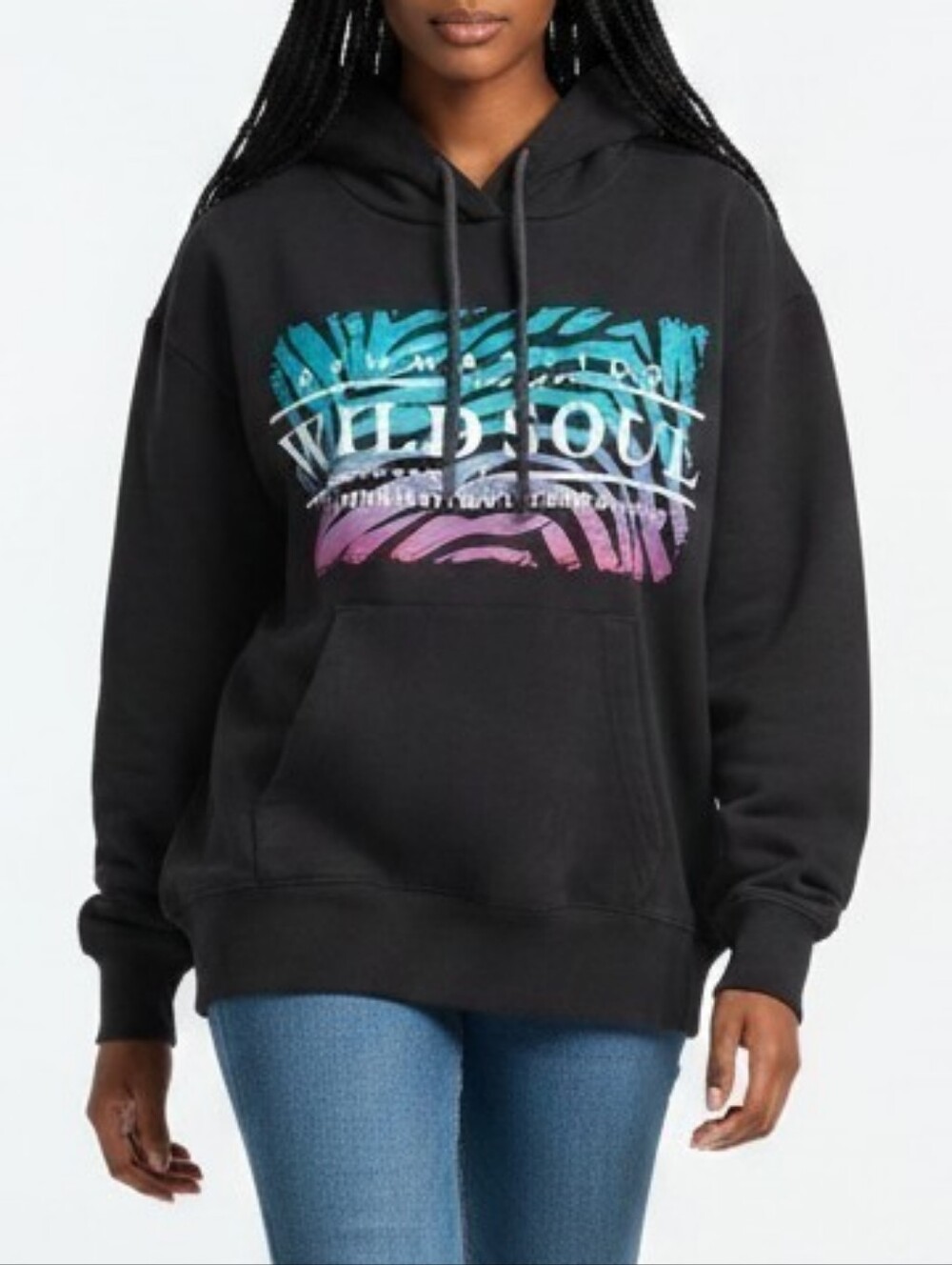 Wild Soul Gymnastics Hoodie Sz.Small Black Graphic Pullover Sweatshirt